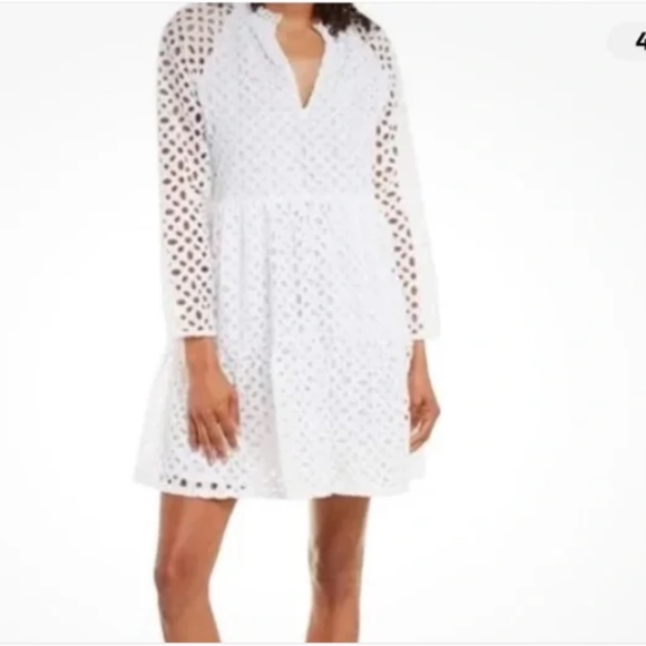 J Crew white popover mini dress - size Medium - Picture 2 of 3